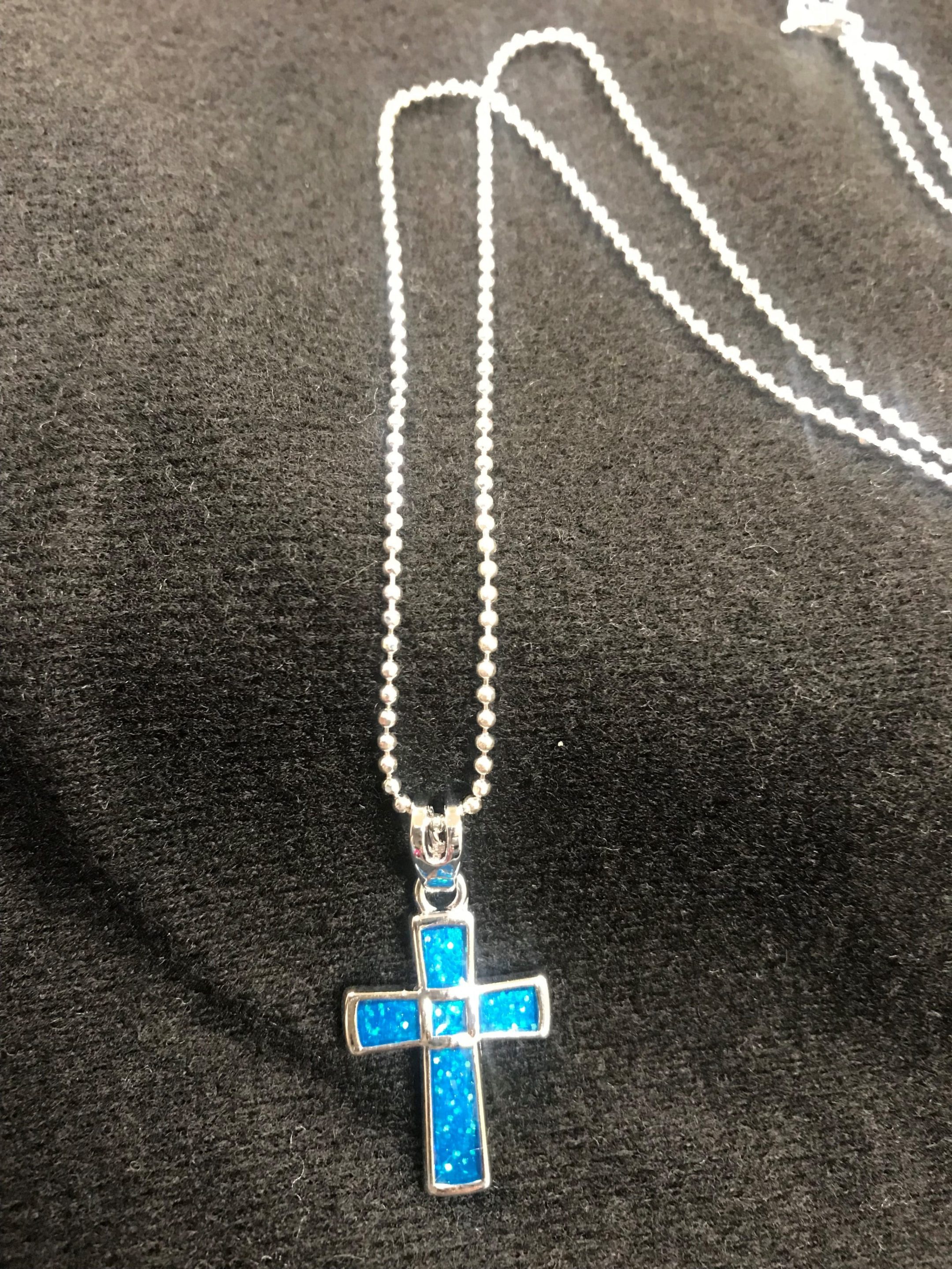 Black Opal Cross Necklace #7 - Image 2