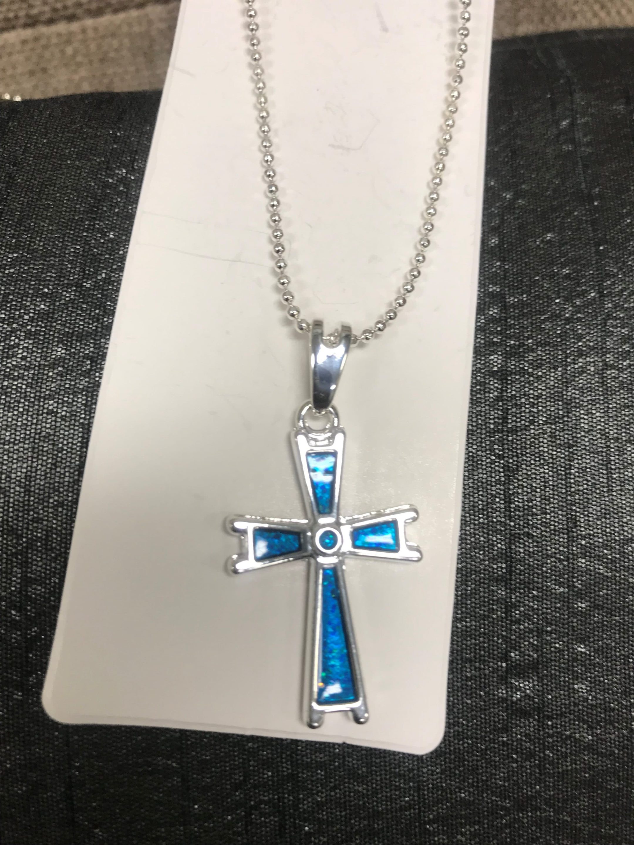 Black Opal Cross Necklace #6 - Image 3