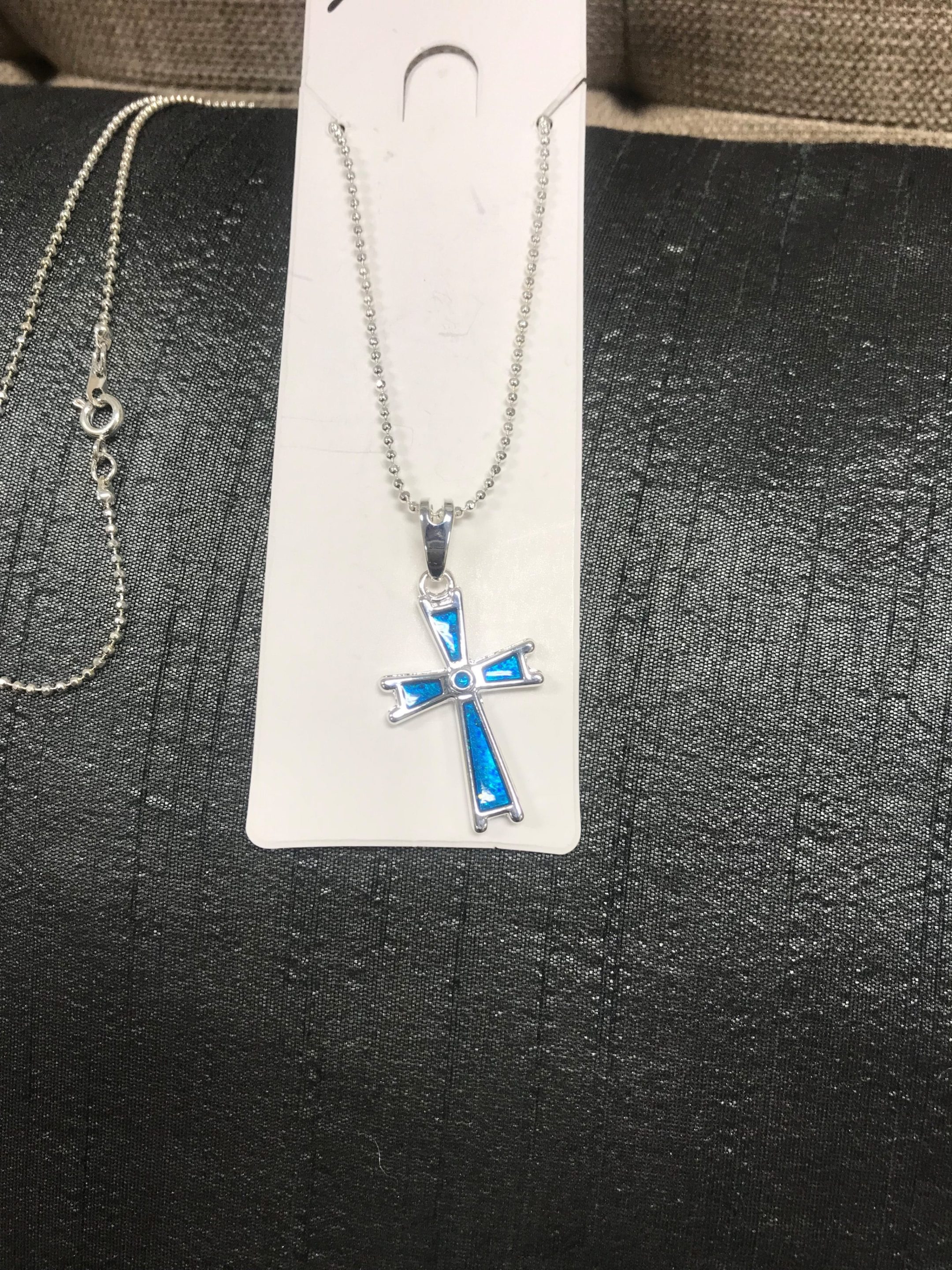 Black Opal Cross Necklace #6 - Image 2