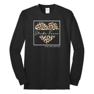 Partner Ladies Black Long Sleeve Animal Print T-Shirt (TS-21WSF)